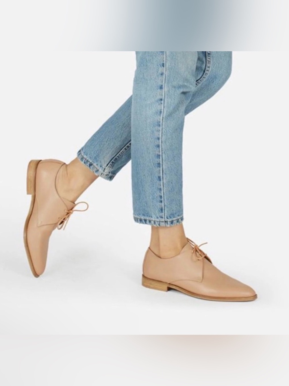 NIB [Everlane] The Modern Oxford Italian Leather Lace Up Shoes Blush Women’s 6.5